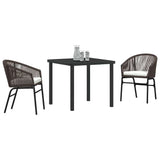 Set da Pranzo per Giardino 3 pcs Marrone