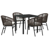 Set da Pranzo per Giardino 5 pcs Marrone