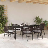 Set da Pranzo per Giardino 7 pcs Marrone
