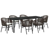 Set da Pranzo per Giardino 7 pcs Marrone