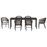 Set da Pranzo per Giardino 7 pcs Marrone