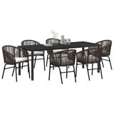 Set da Pranzo per Giardino 7 pcs Marrone