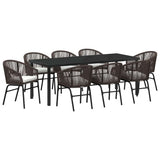 Set da Pranzo per Giardino 9 pcs Marrone
