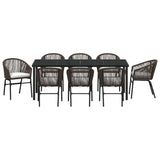 Set da Pranzo per Giardino 9 pcs Marrone