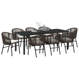 Set da Pranzo per Giardino 9 pcs Marrone