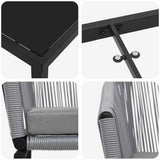 Set da Pranzo per Giardino 5 pcs Antracite