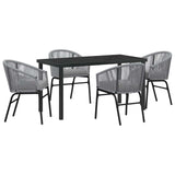 Set da Pranzo per Giardino 5 pcs Antracite