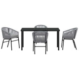 Set da Pranzo per Giardino 5 pcs Antracite