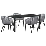 Set da Pranzo per Giardino 5 pcs Antracite