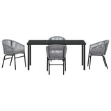 Set da Pranzo per Giardino 5 pcs Antracite