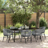 Set da Pranzo per Giardino 7 pcs Antracite