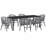 Set da Pranzo per Giardino 7 pcs Antracite