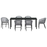 Set da Pranzo per Giardino 7 pcs Antracite