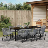 Set da Pranzo per Giardino 9 pcs Antracite