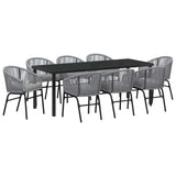 Set da Pranzo per Giardino 9 pcs Antracite