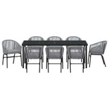 Set da Pranzo per Giardino 9 pcs Antracite