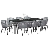 Set da Pranzo per Giardino 9 pcs Antracite