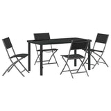 Set da Pranzo per Giardino 5 pcs Nero