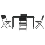 Set da Pranzo per Giardino 5 pcs Nero