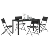 Set da Pranzo per Giardino 5 pcs Nero