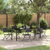 Set da Pranzo per Giardino 7 pcs Nero