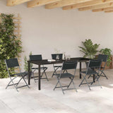Set da Pranzo per Giardino 7 pcs Nero