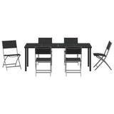 Set da Pranzo per Giardino 7 pcs Nero
