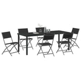 Set da Pranzo per Giardino 7 pcs Nero