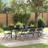 Set da Pranzo per Giardino 9 pcs Nero