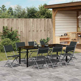 Set da Pranzo per Giardino 9 pcs Nero
