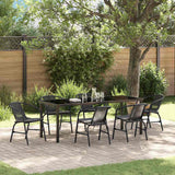 Set da Pranzo per Giardino 7 pcs Nero