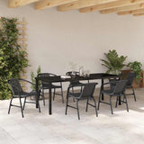 Set da Pranzo per Giardino 7 pcs Nero