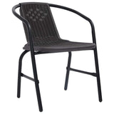 Set da Pranzo per Giardino 7 pcs Nero