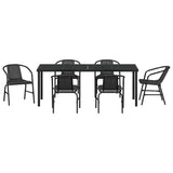 Set da Pranzo per Giardino 7 pcs Nero