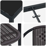 Set da Pranzo per Giardino 9 pcs Nero