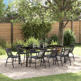 Set da Pranzo per Giardino 9 pcs Nero