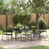 Set da Pranzo per Giardino 7 pcs Nero