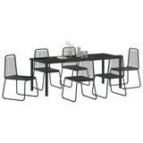 Set da Pranzo per Giardino 7 pcs Nero
