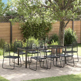 Set da Pranzo per Giardino 9 pcs Nero