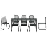 Set da Pranzo per Giardino 9 pcs Nero