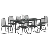Set da Pranzo per Giardino 9 pcs Nero