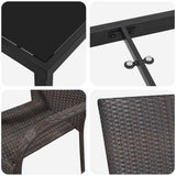 Set da Pranzo per Giardino 5 pcs Marrone