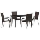 Set da Pranzo per Giardino 5 pcs Marrone