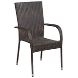 Set da Pranzo per Giardino 5 pcs Marrone