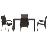 Set da Pranzo per Giardino 5 pcs Marrone