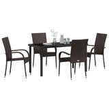Set da Pranzo per Giardino 5 pcs Marrone