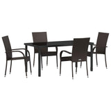 Set da Pranzo per Giardino 5 pcs Marrone