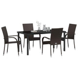 Set da Pranzo per Giardino 5 pcs Marrone