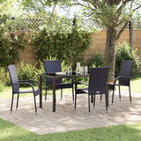 Set da Pranzo per Giardino 5 pcs Nero