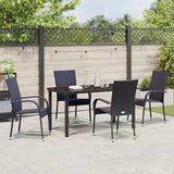 Set da Pranzo per Giardino 5 pcs Nero